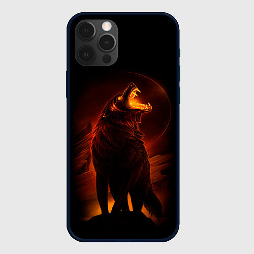 Чехол iPhone 12 Pro Max DARK WOLF / 3D-Черный – фото 1