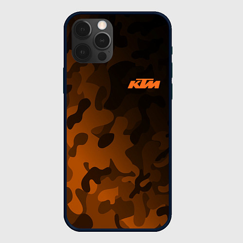 Чехол iPhone 12 Pro Max KTM КТМ CAMO RACING / 3D-Черный – фото 1