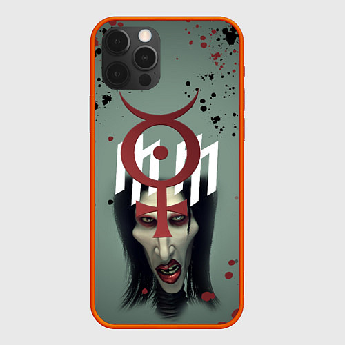 Чехол iPhone 12 Pro Max Marilyn Manson Мерилин Мэнсон Z / 3D-Красный – фото 1