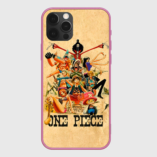 Чехол iPhone 12 Pro Max One Piece пираты Соломенной Шляпы / 3D-Малиновый – фото 1