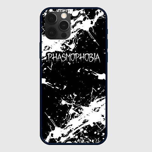 Чехол iPhone 12 Pro Max Phasmophobia краска / 3D-Черный – фото 1