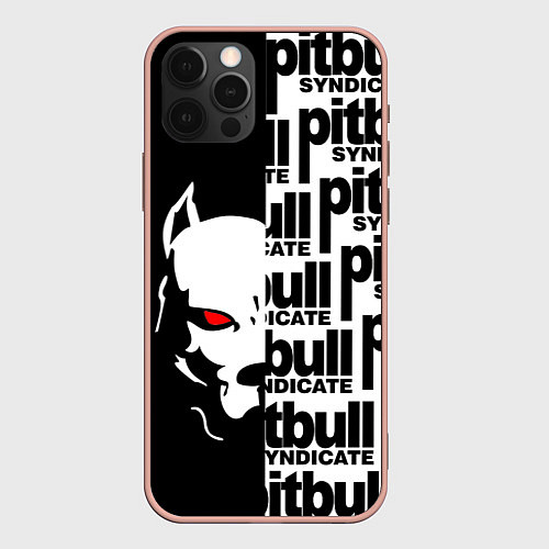 Чехол iPhone 12 Pro Max PITBULL SYNDICATE ПИТБУДЬ / 3D-Светло-розовый – фото 1