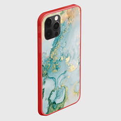 Чехол для iPhone 12 Pro Max Абстрактный мрамор, цвет: 3D-красный — фото 2