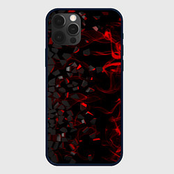 Чехол для iPhone 12 Pro Max 3Д Разлом 3D Плиты и огонь, цвет: 3D-черный