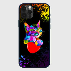 Чехол iPhone 12 Pro Max РАДУЖНЫЙ КОТИК RAINBOW KITTY