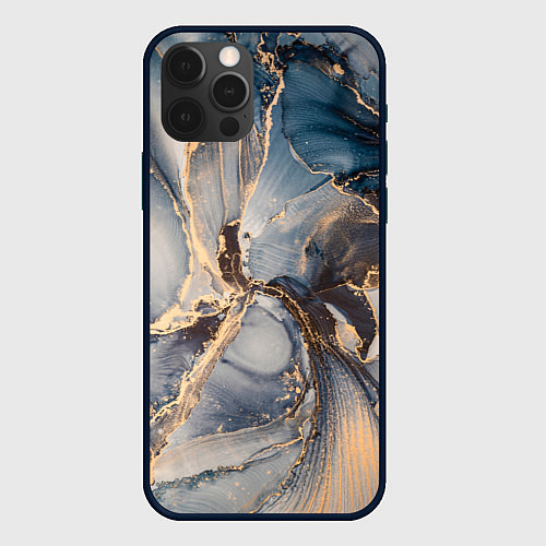 Чехол iPhone 12 Pro Max Fluid art ink mix / 3D-Черный – фото 1