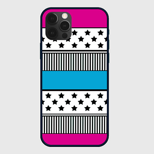 Чехол iPhone 12 Pro Max Молодежный современный узор / 3D-Черный – фото 1