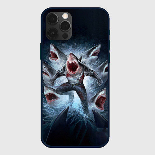 Чехол iPhone 12 Pro Max АКУЛА МОНСТР / 3D-Черный – фото 1