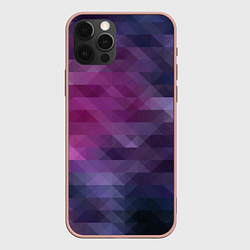 Чехол iPhone 12 Pro Max Фиолетово-бордовый узор