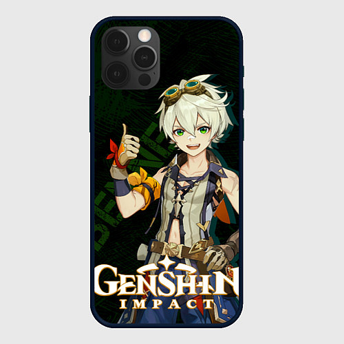 Чехол iPhone 12 Pro Max Беннетт Genshin Impact / 3D-Черный – фото 1