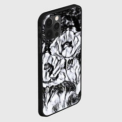 Чехол для iPhone 12 Pro Max Черно-белый узор Маки, цвет: 3D-черный — фото 2