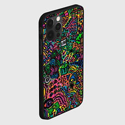Чехол для iPhone 12 Pro Max Кислотные узоры психоделика, цвет: 3D-черный — фото 2