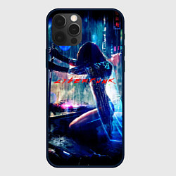 Чехол для iPhone 12 Pro Max Cyberpunk девушка с катаной, цвет: 3D-черный