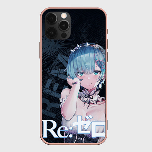 Чехол iPhone 12 Pro Max Рем Re:Zero / 3D-Светло-розовый – фото 1