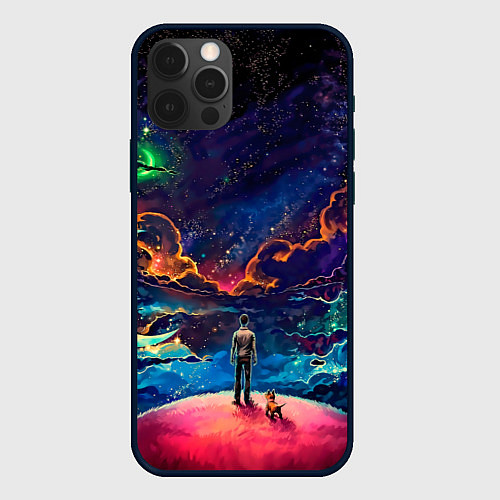 Чехол iPhone 12 Pro Max Глубокий космос / 3D-Черный – фото 1
