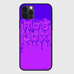 Чехол для iPhone 12 Pro Max ROBLOX ФИОЛЕТОВЫЕ ПОДТЕКИ, цвет: 3D-черный