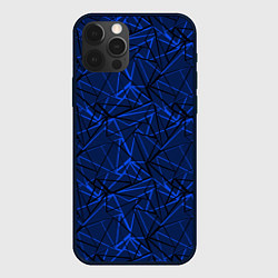 Чехол iPhone 12 Pro Max Черно-синий геометрический