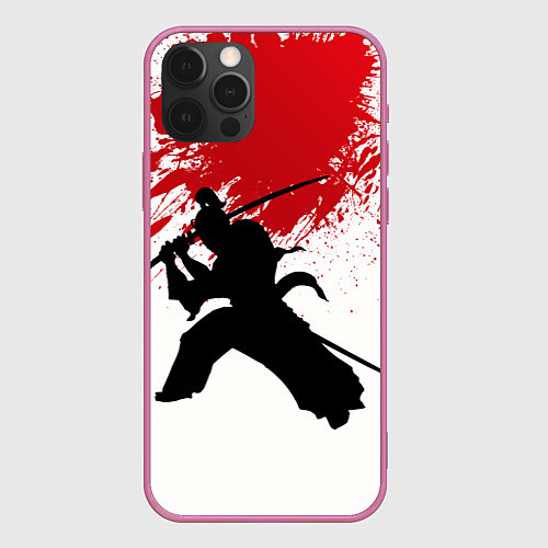 Чехол iPhone 12 Pro Max УДАР НИНДЗЯ / 3D-Малиновый – фото 1