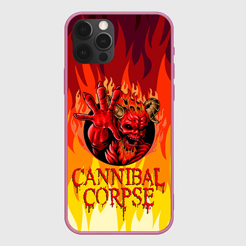 Чехол iPhone 12 Pro Max Cannibal Corpse Труп Канниба / 3D-Малиновый – фото 1