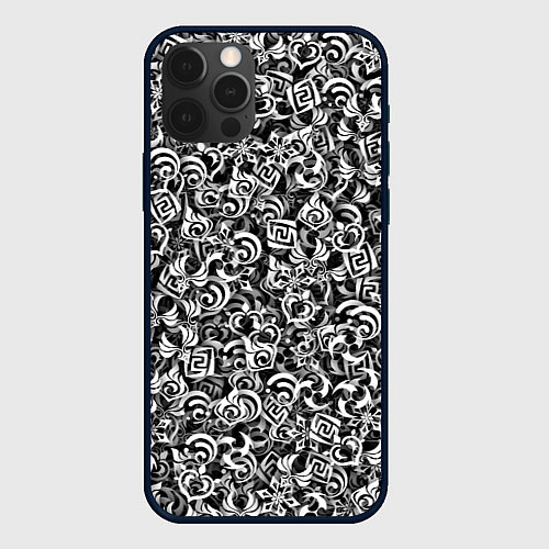 Чехол iPhone 12 Pro Max Genshin impact elements / 3D-Черный – фото 1
