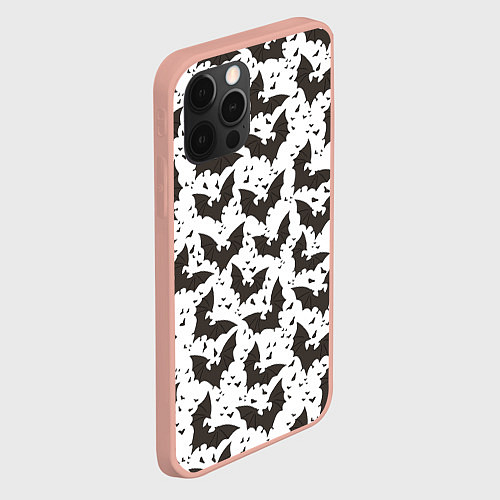 Чехол iPhone 12 Pro Max Летучие мыши / 3D-Светло-розовый – фото 2