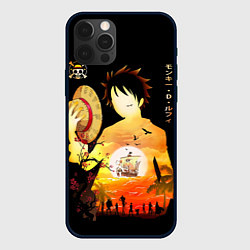 Чехол для iPhone 12 Pro Max Силуэт Луффи One piece, цвет: 3D-черный