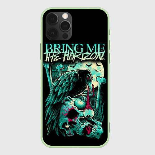 Чехол iPhone 12 Pro Max Bring Me the Horizon / 3D-Салатовый – фото 1