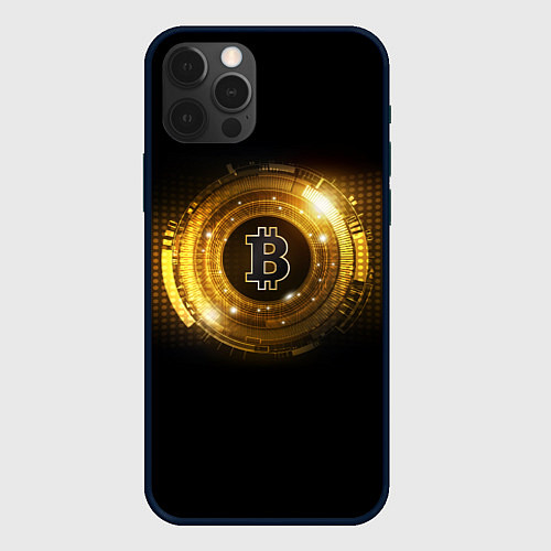 Чехол iPhone 12 Pro Max BITCOIN КРИПТОВАЛЮТА / 3D-Черный – фото 1