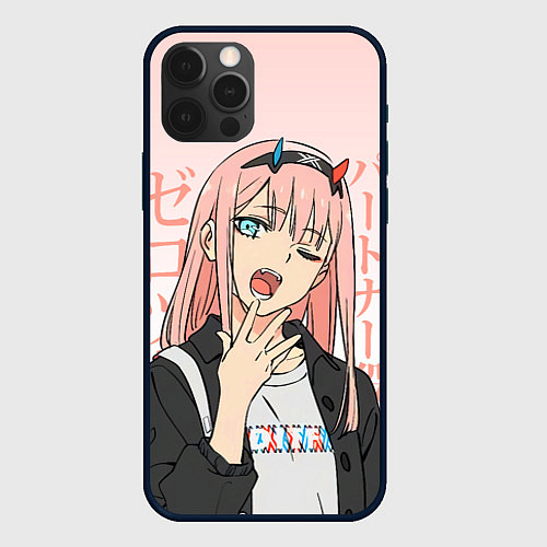 Чехол iPhone 12 Pro Max Zero Two Darling in the Franxx / 3D-Черный – фото 1