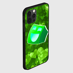Чехол для iPhone 12 Pro Max Geometry Dash: Green Love Z, цвет: 3D-черный — фото 2