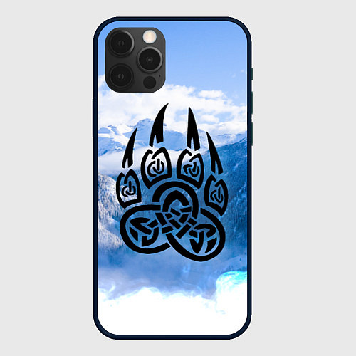 Чехол iPhone 12 Pro Max Печать Велеса Волчья лапа / 3D-Черный – фото 1