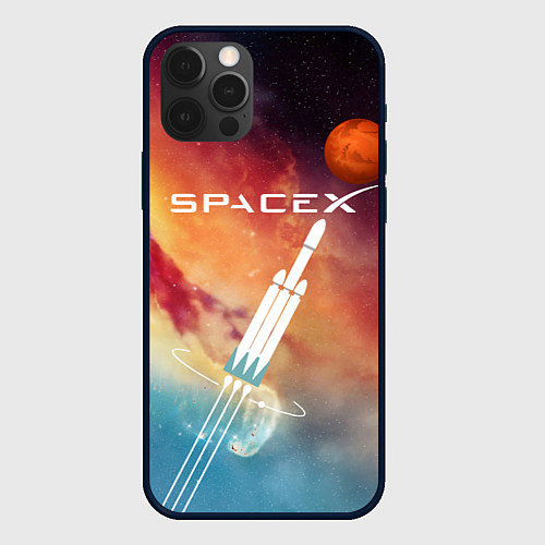 Чехол iPhone 12 Pro Max Space X / 3D-Черный – фото 1