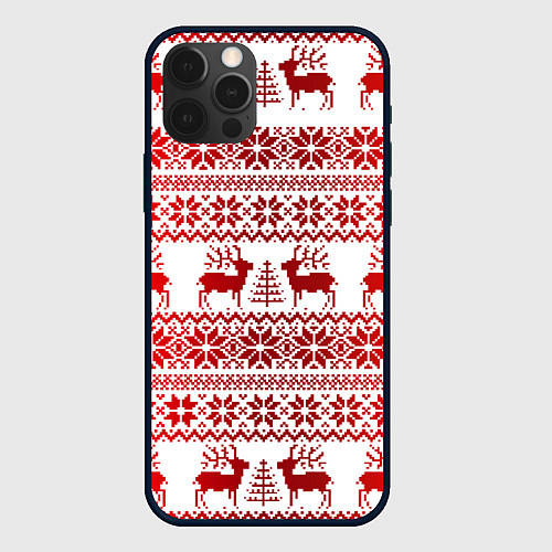 Чехол iPhone 12 Pro Max Зимний лес / 3D-Черный – фото 1
