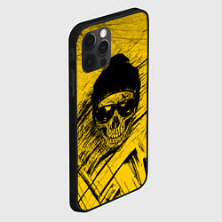 Чехол для iPhone 12 Pro Max Череп Хипстер Гранж Брызги, цвет: 3D-черный — фото 2