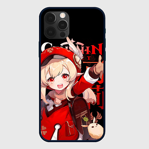 Чехол iPhone 12 Pro Max Кли, Genshin Impact / 3D-Черный – фото 1