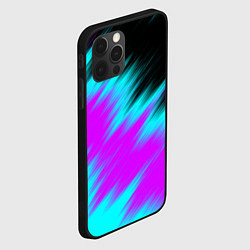 Чехол для iPhone 12 Pro Max НЕОНОВЫЕ ПОЛОСЫ И НИЧЕГО ЛИШНЕГО NEON STRIPES, цвет: 3D-черный — фото 2