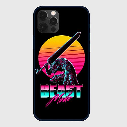 Чехол iPhone 12 Pro Max Берсерк неон / 3D-Черный – фото 1