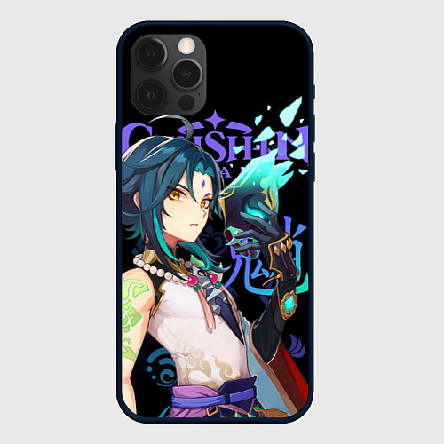 Чехол iPhone 12 Pro Max Сяо Genshin Impact / 3D-Черный – фото 1