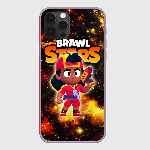 Чехол iPhone 12 Pro Max Мэг Meg, Brawl Stars / 3D-Серый – фото 1