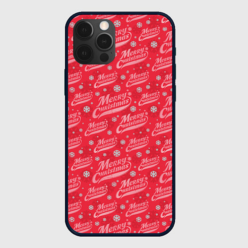 Чехол iPhone 12 Pro Max Merry Christmas рождество / 3D-Черный – фото 1