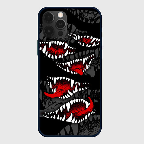 Чехол iPhone 12 Pro Max Атака вампиров / 3D-Черный – фото 1