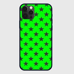 Чехол iPhone 12 Pro Max Звездный фон зеленый