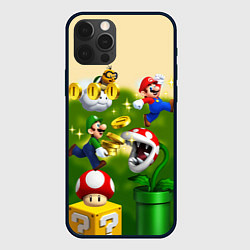 Чехол для iPhone 12 Pro Max Mario Coins, цвет: 3D-черный