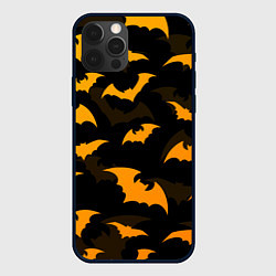 Чехол iPhone 12 Pro Max ЛЕТУЧИЕ МЫШИ НОЧЬ ХЕЛЛОУИН HALLOWEEN NIGHT BATS