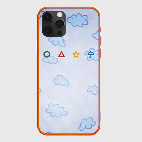 Чехол iPhone 12 Pro Max Ojingeo geim - Облака / 3D-Красный – фото 1