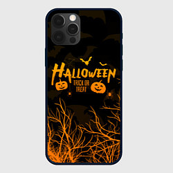 Чехол для iPhone 12 Pro Max HALLOWEEN FOREST BATS ЛЕТУЧИЕ МЫШИ В ЛЕСУ ХЕЛЛОУИН, цвет: 3D-черный