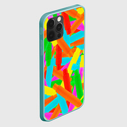 Чехол для iPhone 12 Pro Max Фон Цветные трубки Pop Tubes, Поп тубус, цвет: 3D-мятный — фото 2