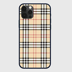 Чехол iPhone 12 Pro Max Клетчатый принт в стиле Burberry