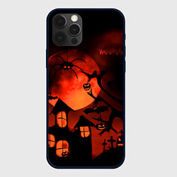 Чехол iPhone 12 Pro Max Красная луна на Хэллоуин