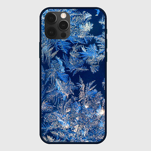 Чехол iPhone 12 Pro Max Снежинки макро snowflakes macro / 3D-Черный – фото 1